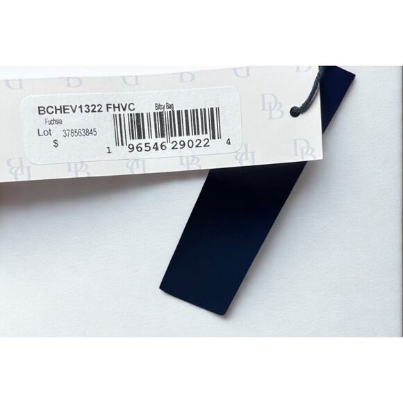 Dooney & Bourke Bitsy Bag Chevron Fuchsia Pink Canvas Leather Satchel NWT - Picture 5 of 8